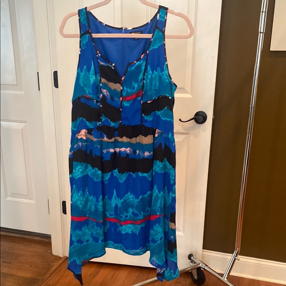 I Heart Ronson Blue Asymmetrical Sundress V-Neck Sleeveless